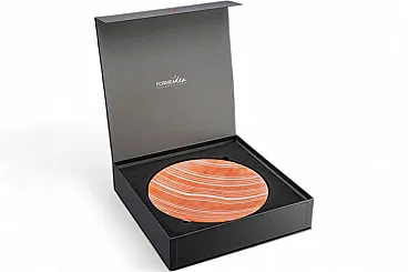 Red and White Glass Fusion Plate Italian Craftsmanship, 2000