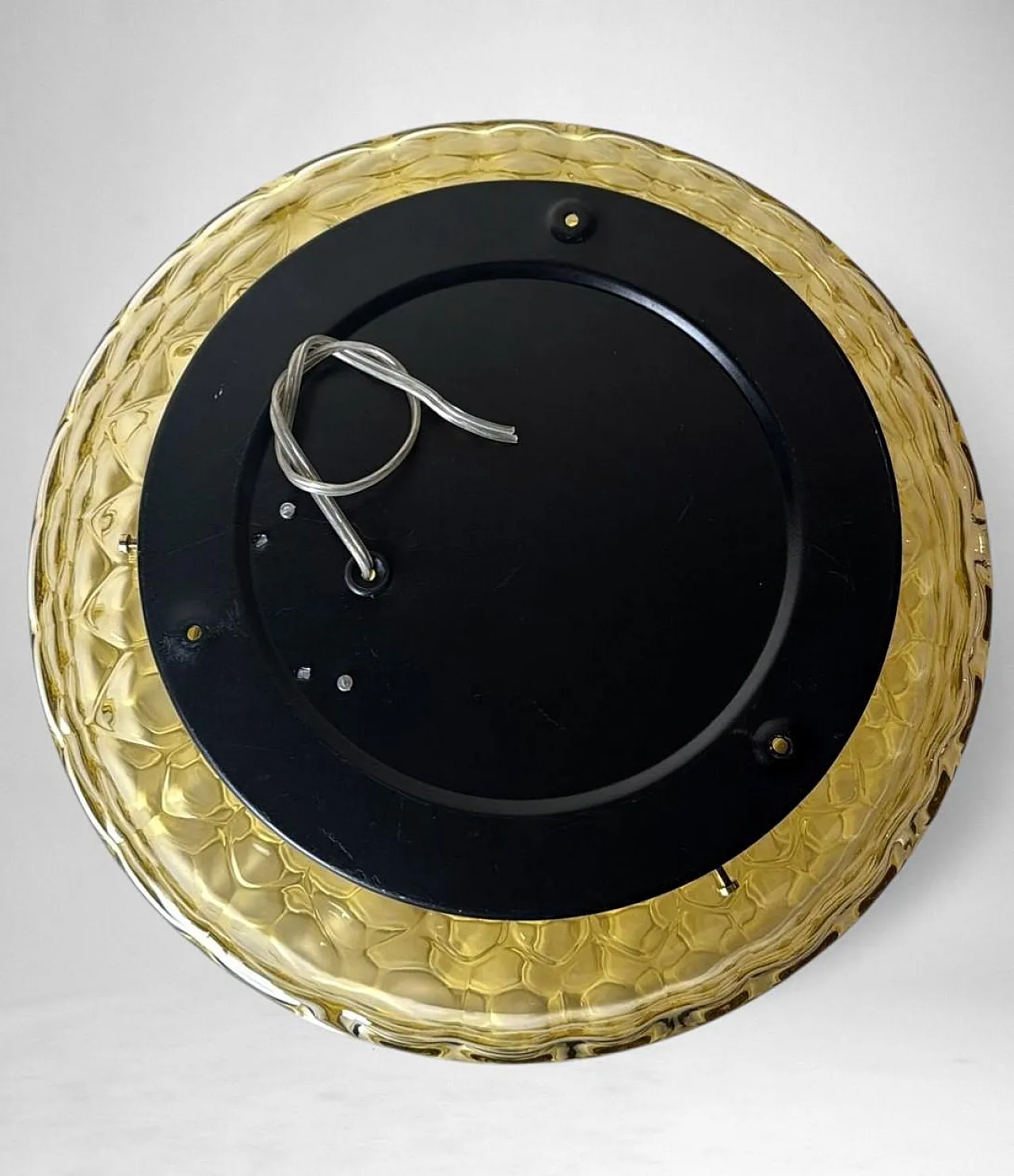 Lampada da soffitto in vetro a bolle d'aria ambrato di Murano, '900 14