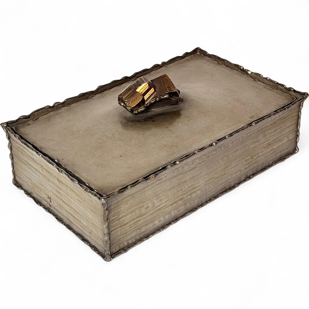 Handmade rectangular pewter box by Attilio Nani, 1960s 13