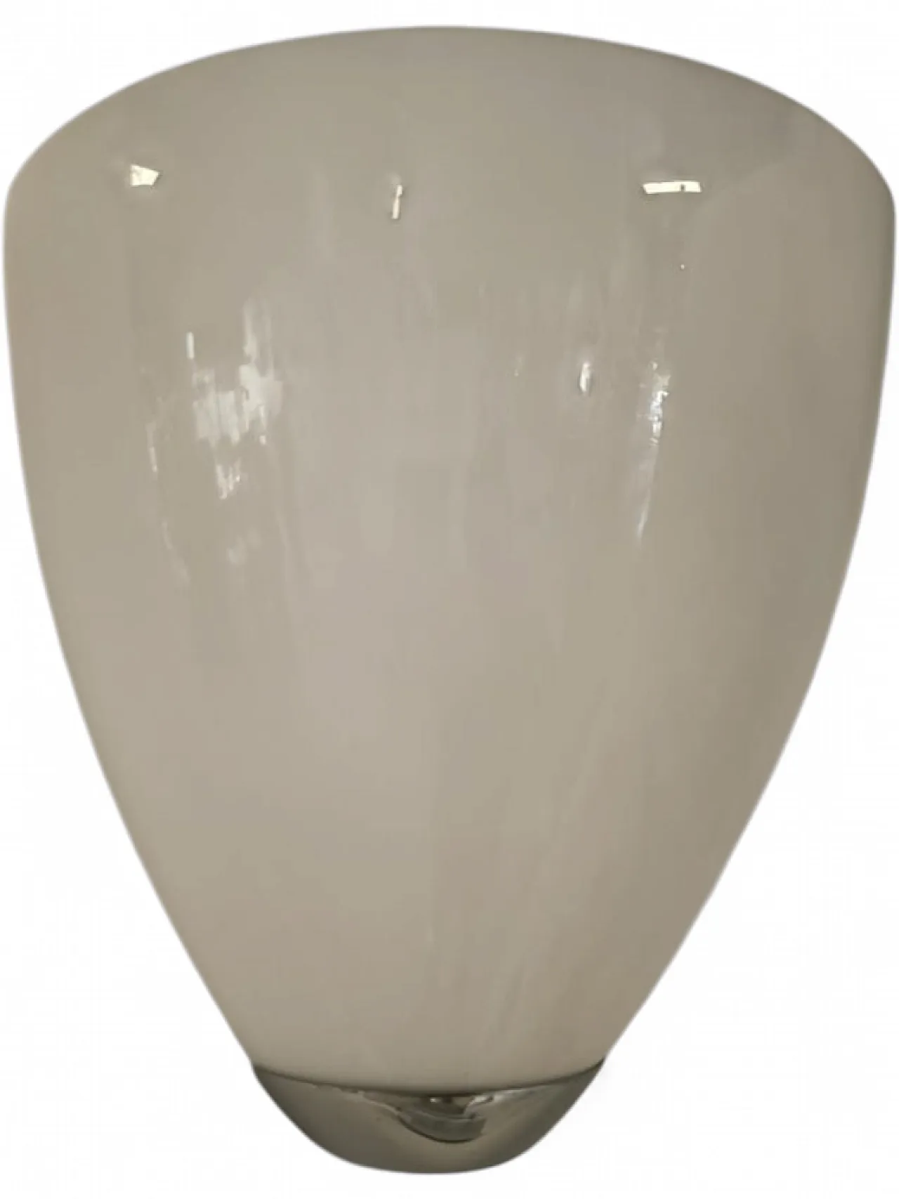 Lampada da parete in vetro di Murano bianco lucido, anni '90 7