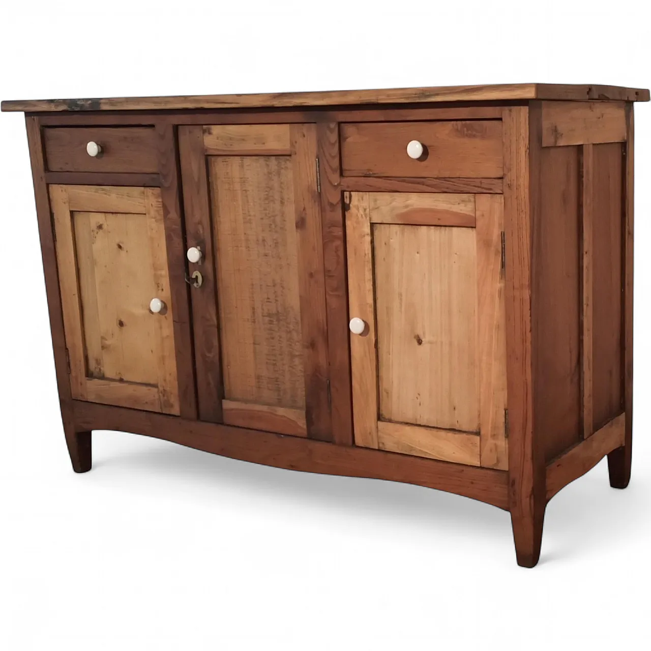 Consolle multimediale rustica con credenza in pino, '800 21