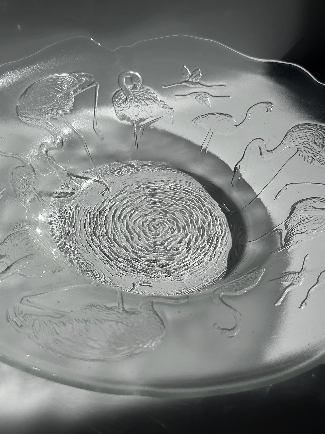 Glass Fruit Bowl with Flamingos by Walther Glas Germany - 1980s 8