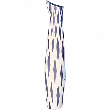 White and blue porcelain vase by Jindřich Marek for Royal Dux, 1960s