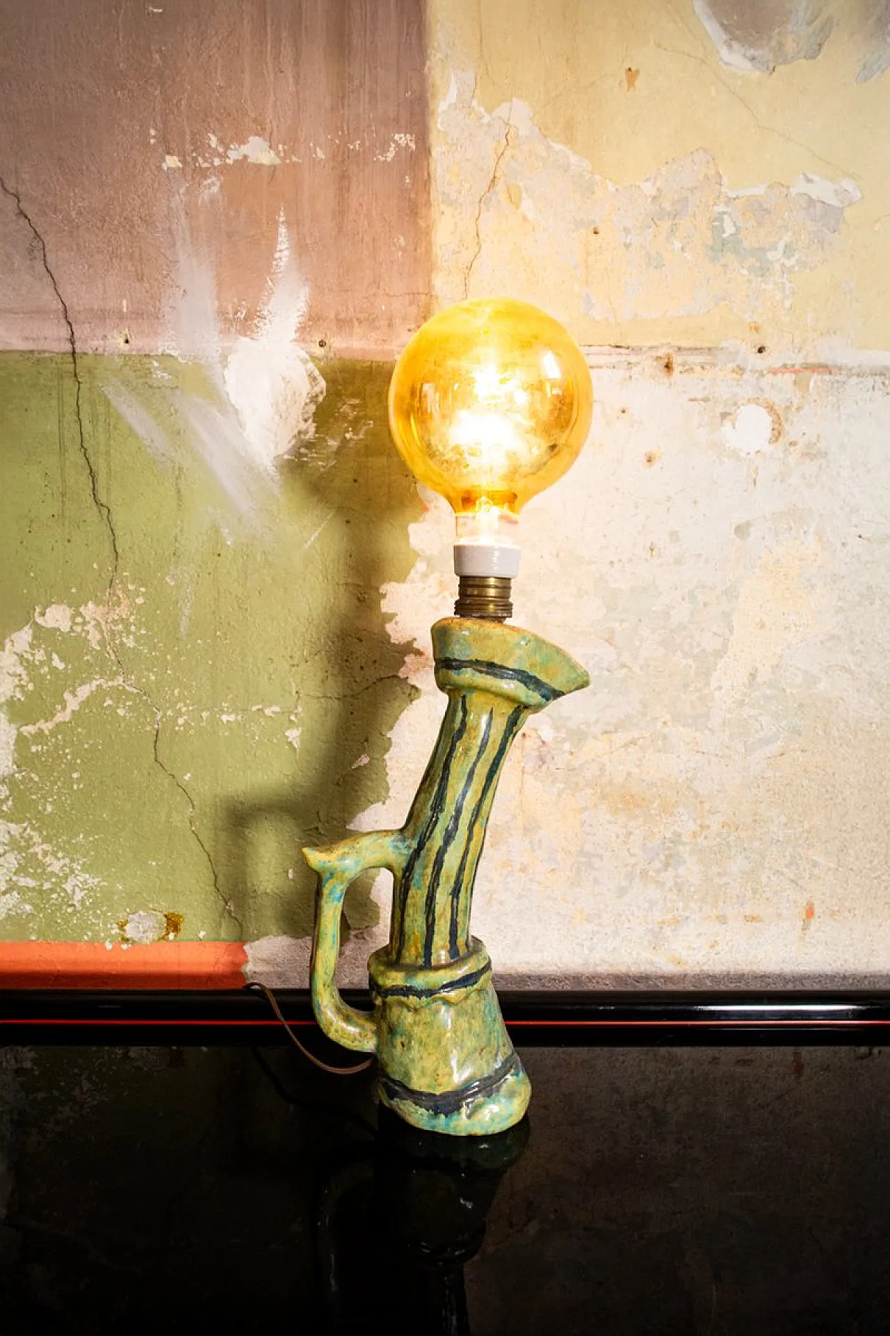 Lampada scultorea in ceramica, anni '60 2