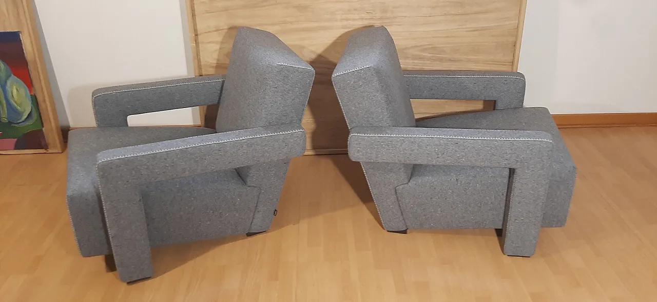 Poltrone 637 Utrecht di Cassina n Lana pettinata Grigio, anni 2000 30