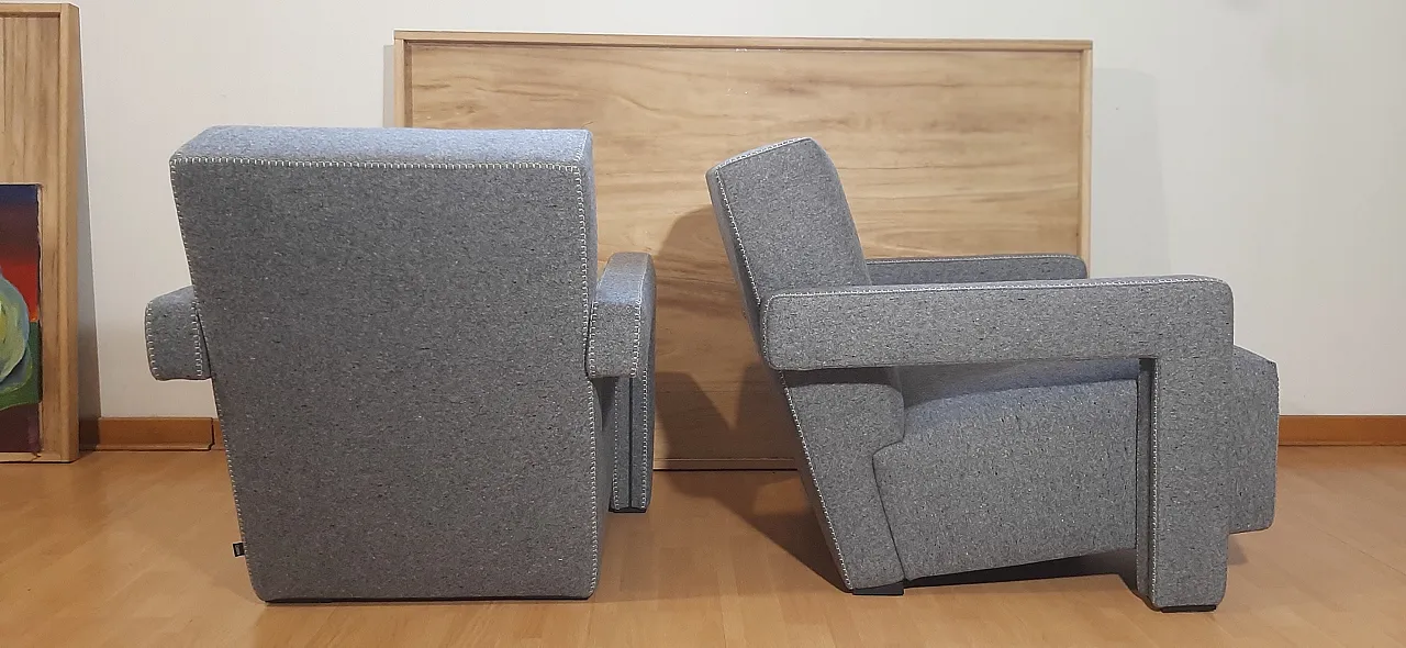 Poltrone 637 Utrecht di Cassina n Lana pettinata Grigio, anni 2000 31