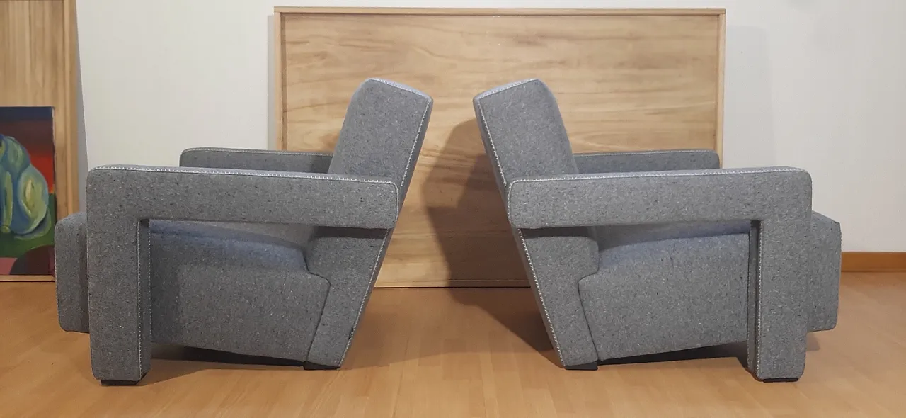 Poltrone 637 Utrecht di Cassina n Lana pettinata Grigio, anni 2000 32