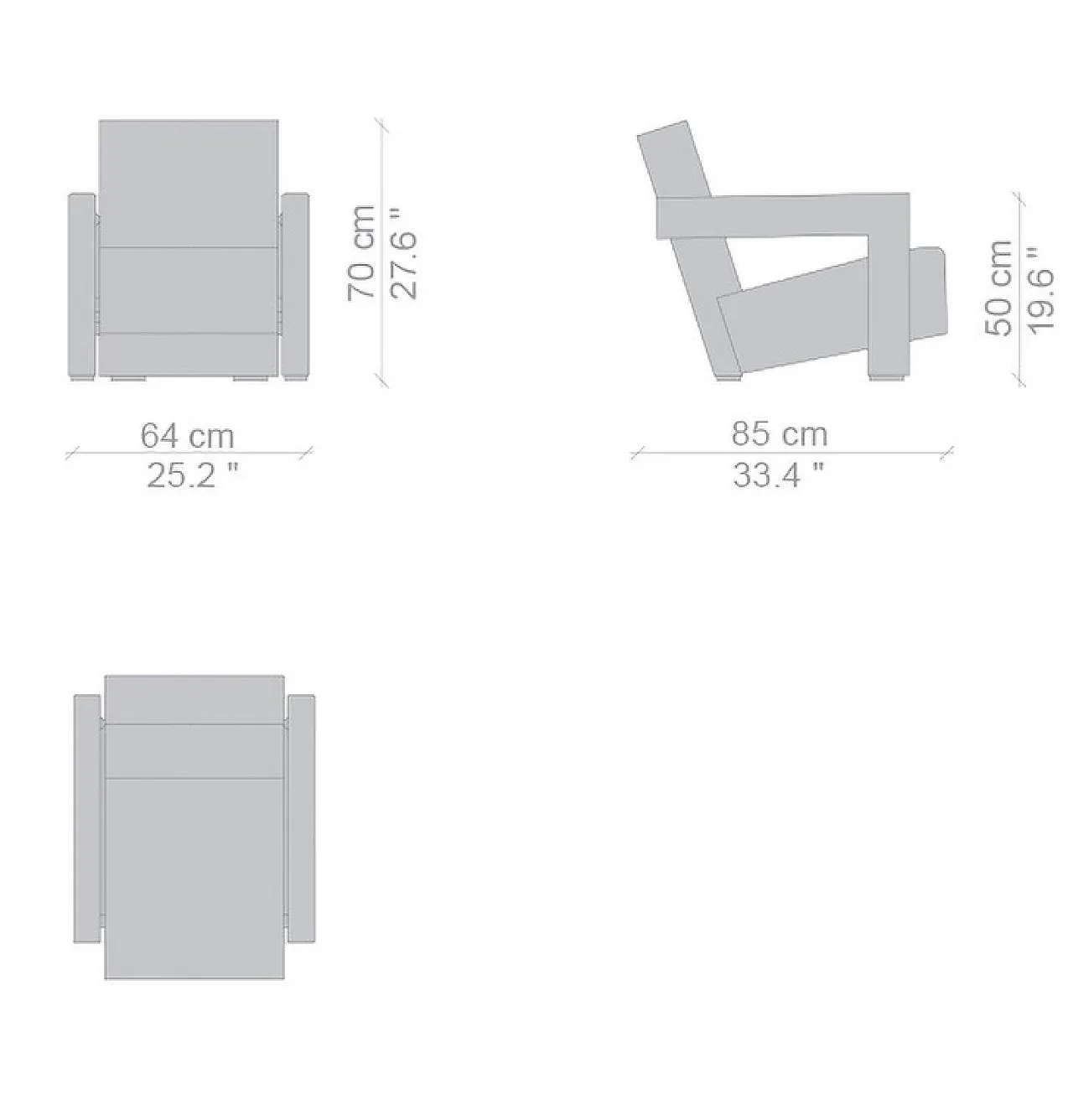 Poltrone 637 Utrecht di Cassina n Lana pettinata Grigio, anni 2000 55