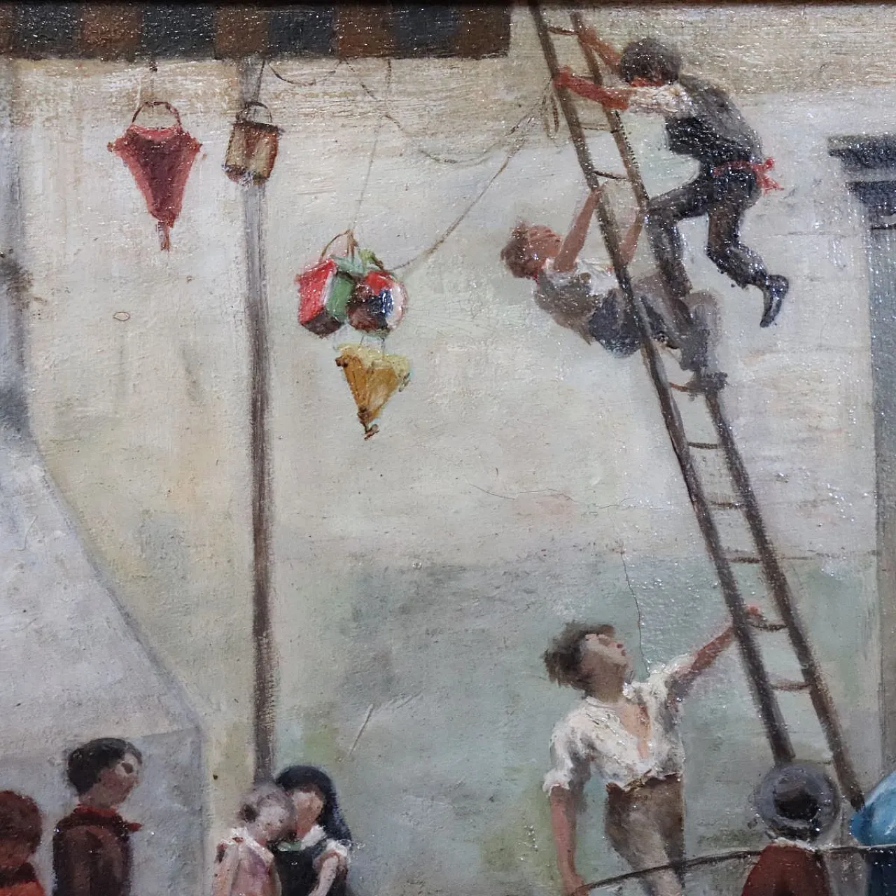 Giochi di bambini olio su tela, '800 7