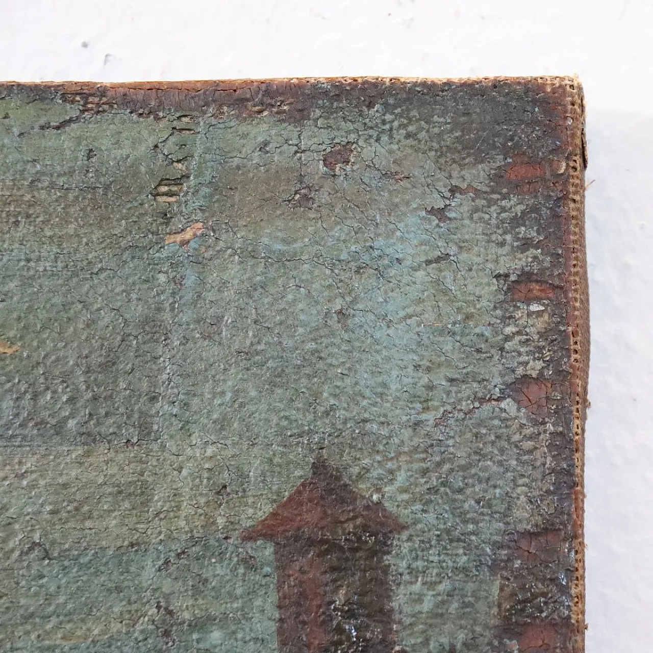 Dipinto olio su tela, paesaggio costiero, '700 13
