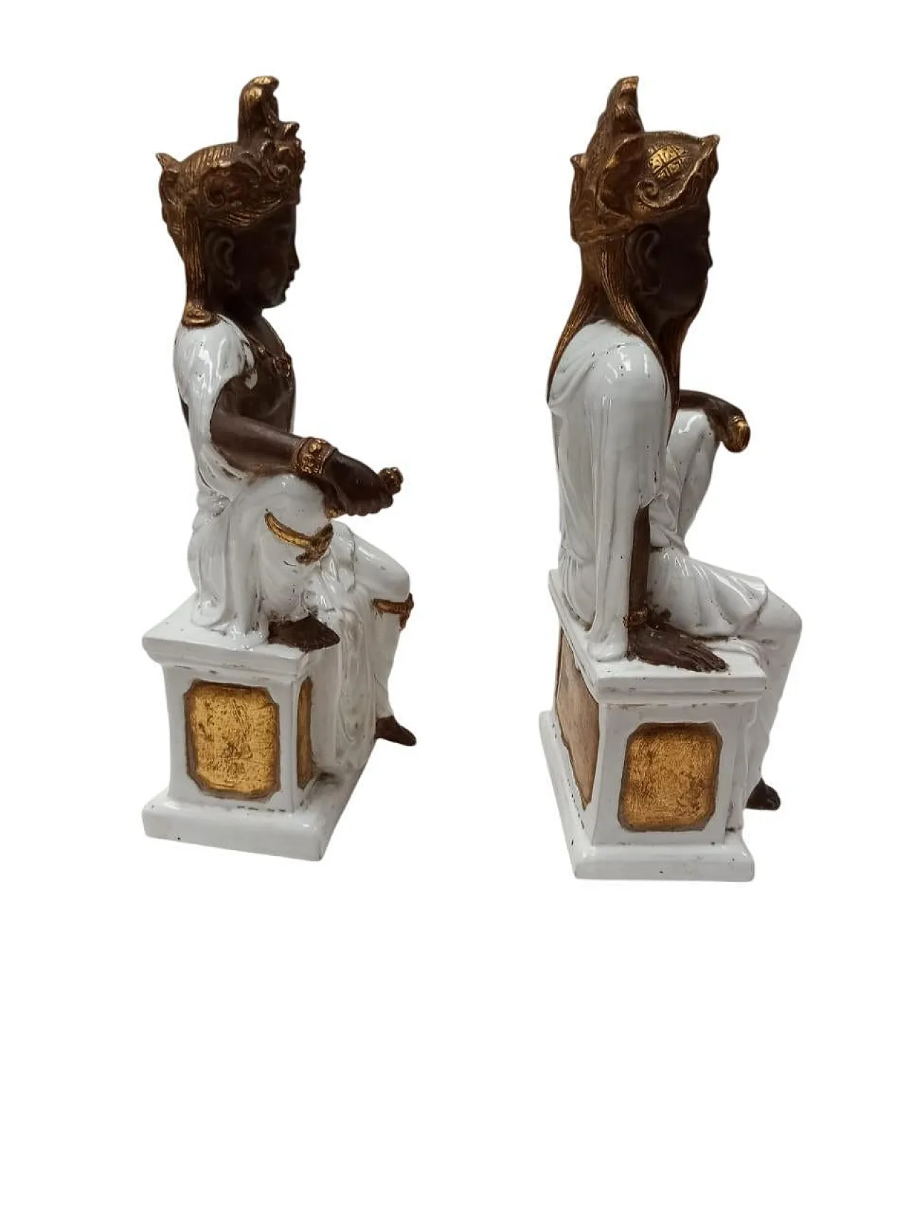 Pair of glazed ceramic sculptures by Ugo Zaccagnini & sons, 1960s 4