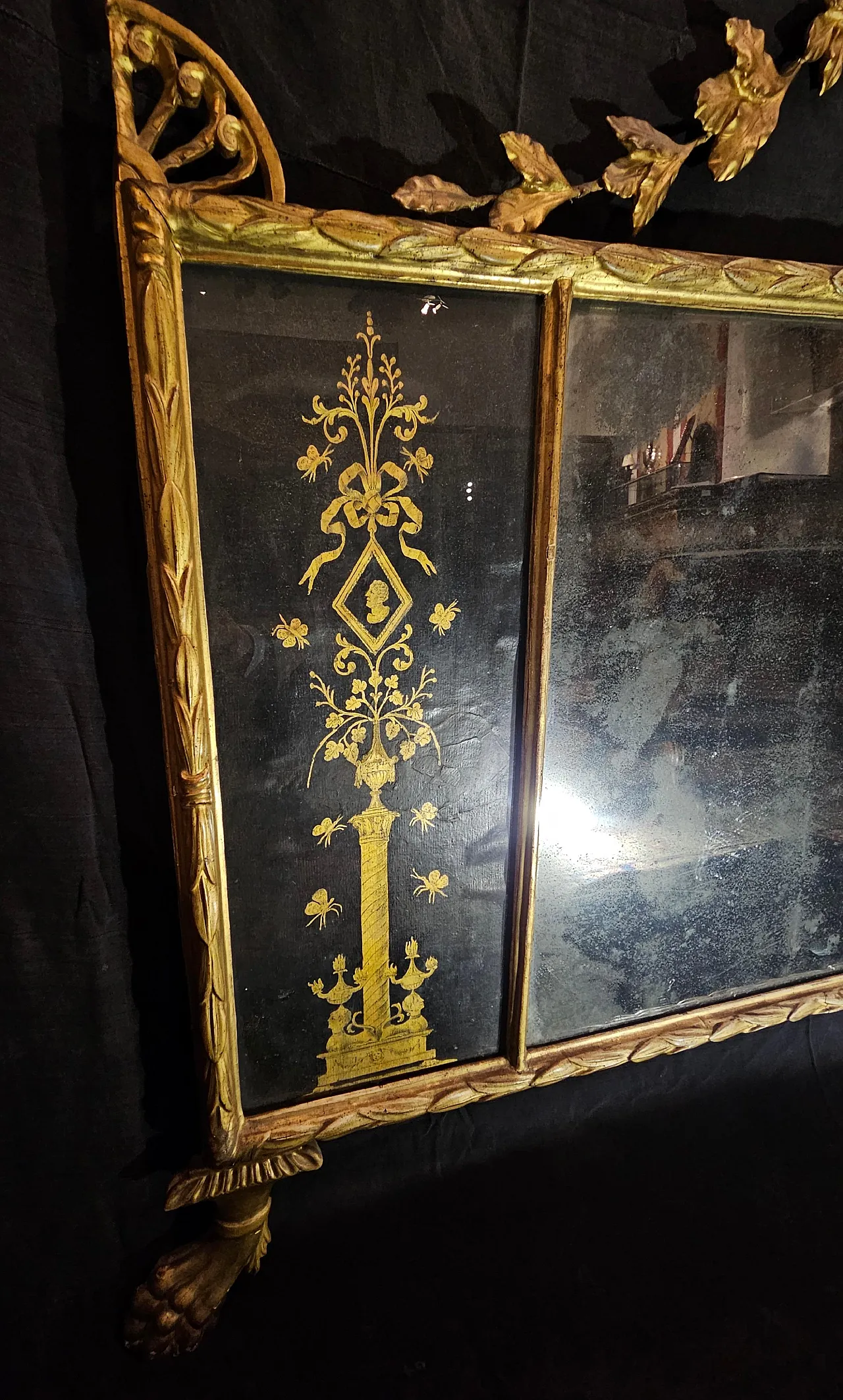 Specchiera da appoggio caminiera stile Luigi XVI, '700 3