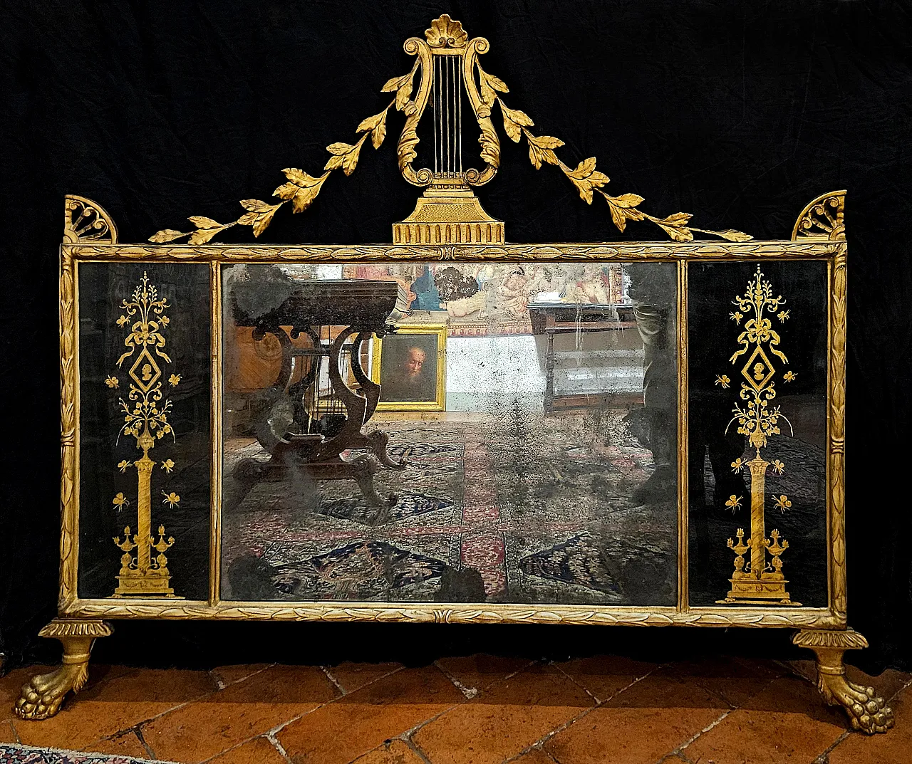 Specchiera da appoggio caminiera stile Luigi XVI, '700 4