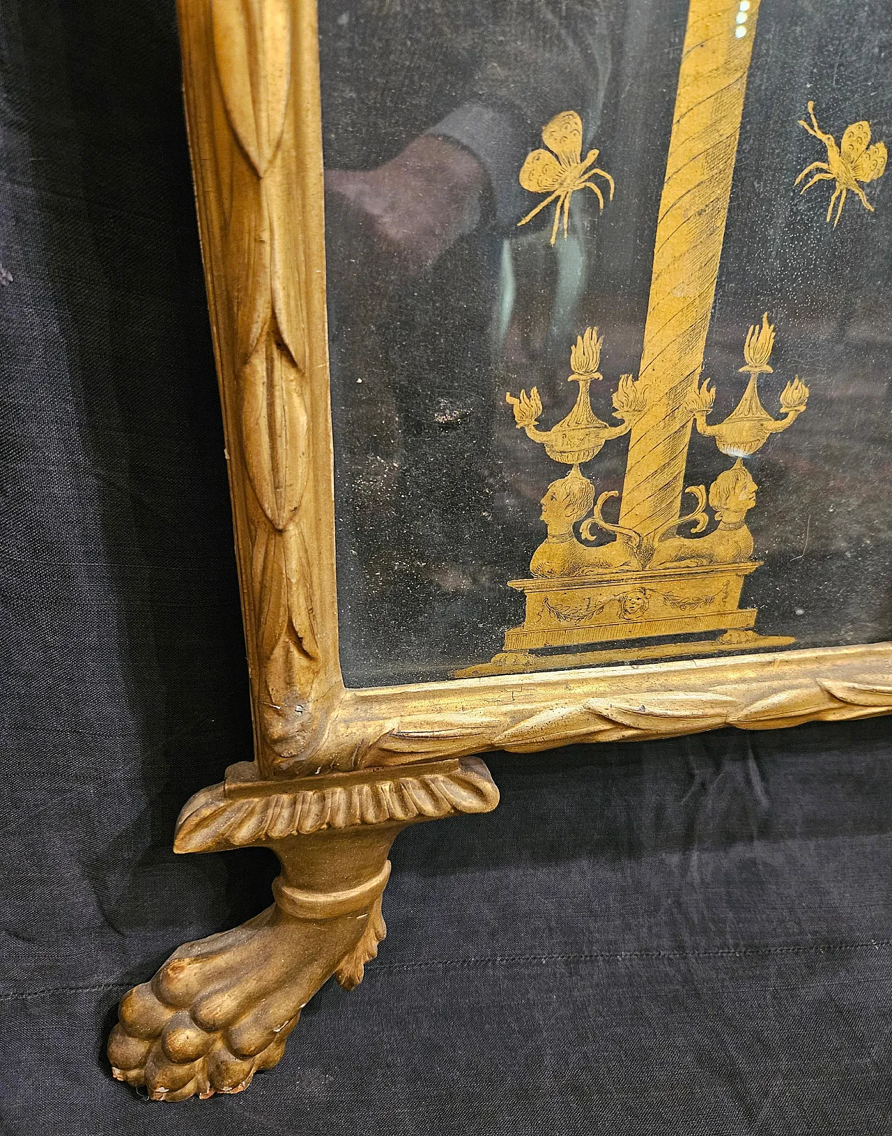 Specchiera da appoggio caminiera stile Luigi XVI, '700 5