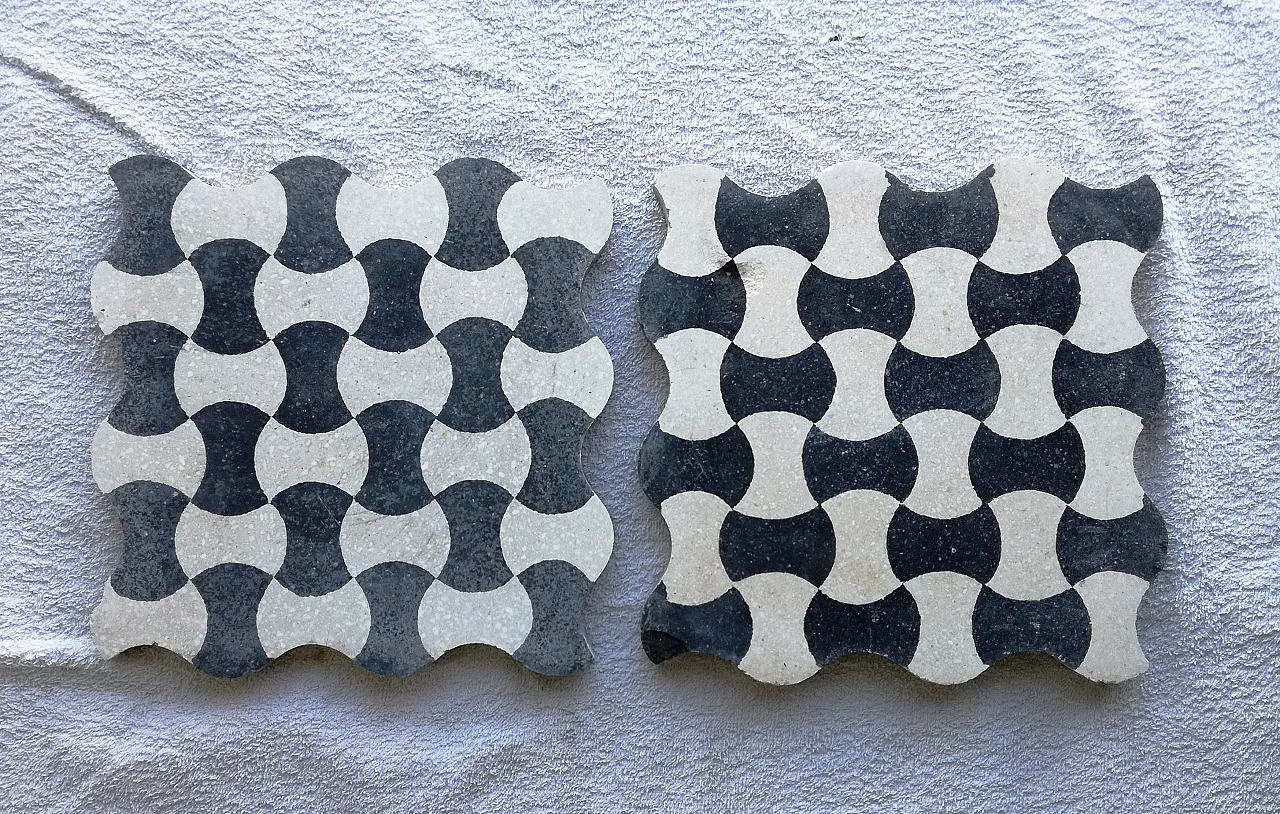 Cement tiles with bow tie pattern, 1920s 7