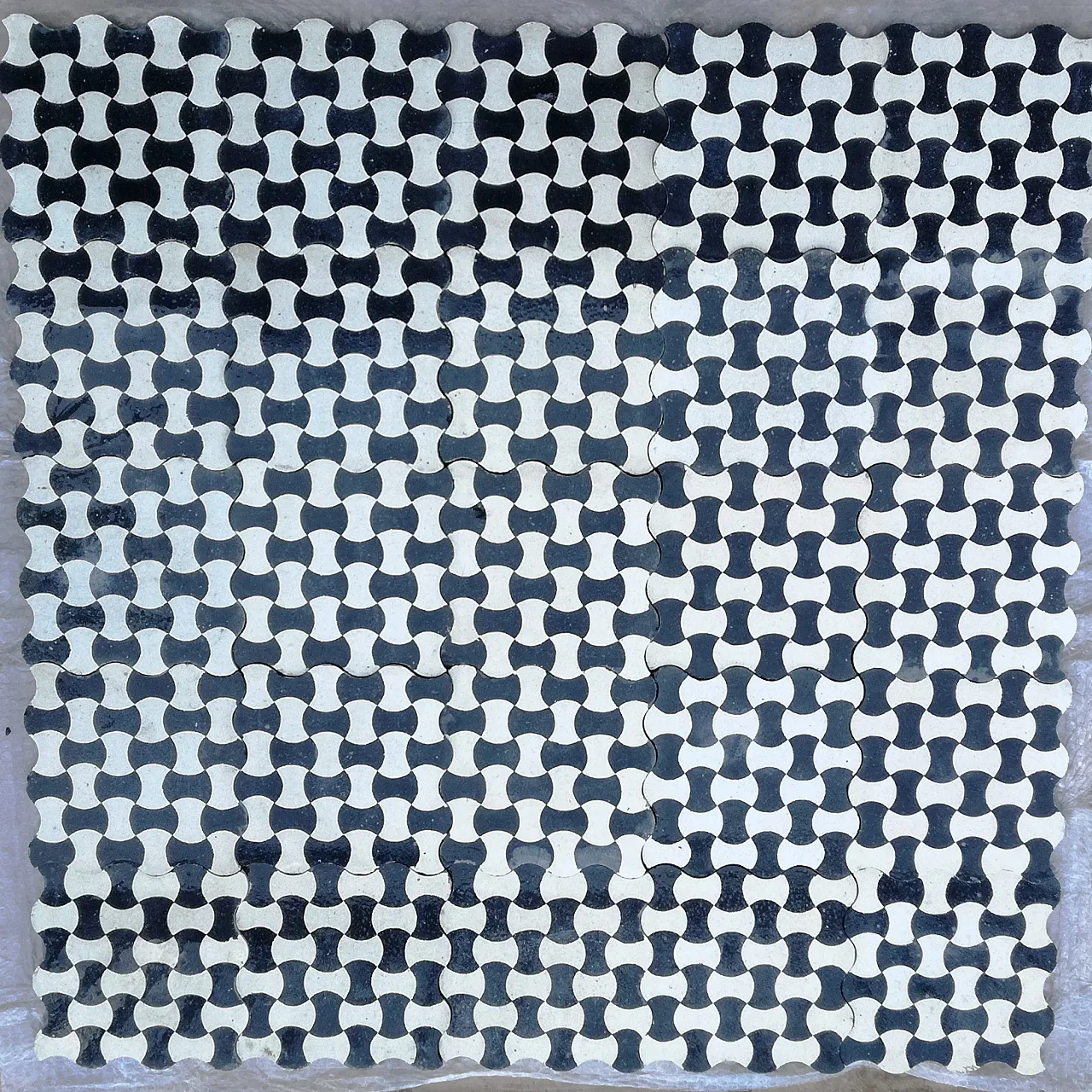 Cement tiles with bow tie pattern, 1920s 10