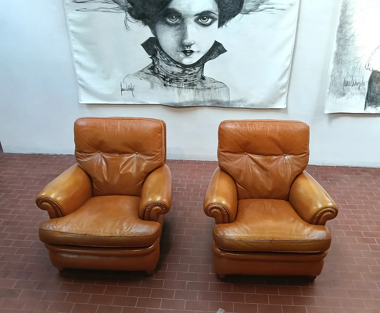 Pair of Poltrone Frau armchairs, mod. Dream, 1990s 2