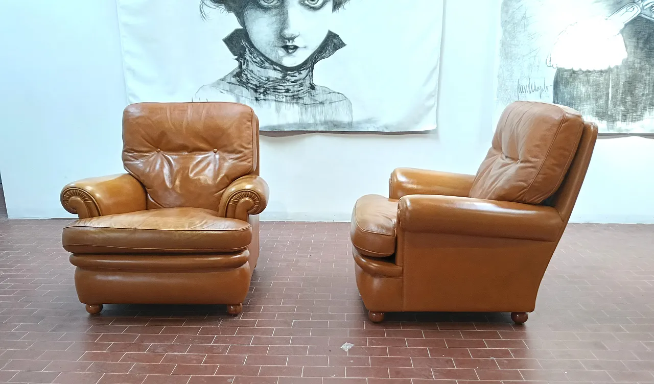 Pair of Poltrone Frau armchairs, mod. Dream, 1990s 3