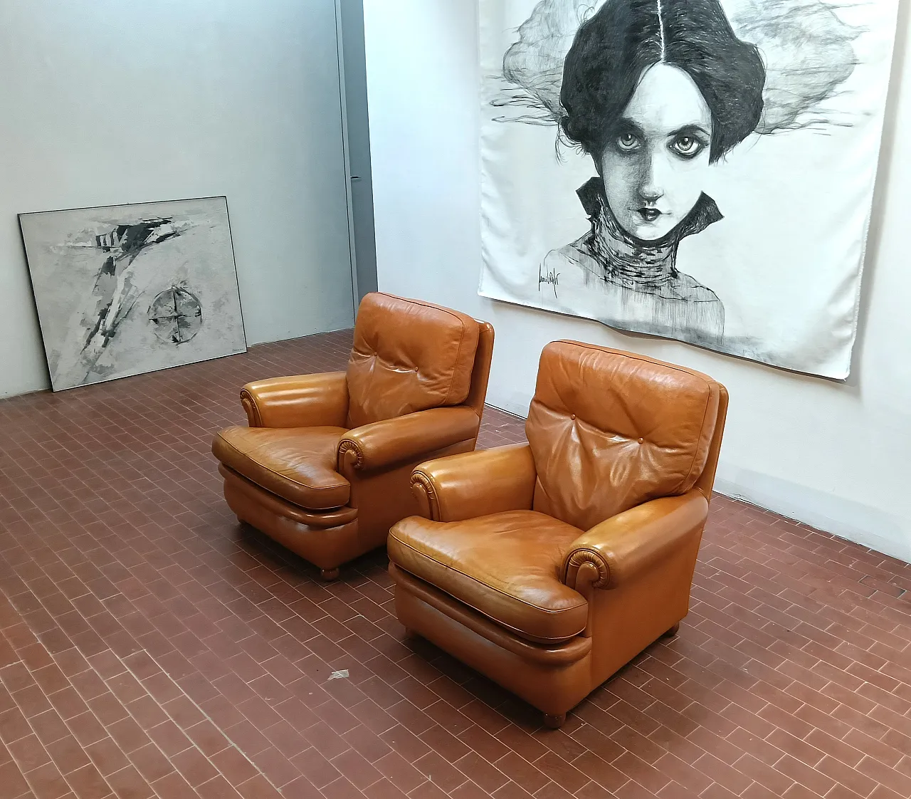 Pair of Poltrone Frau armchairs, mod. Dream, 1990s 4