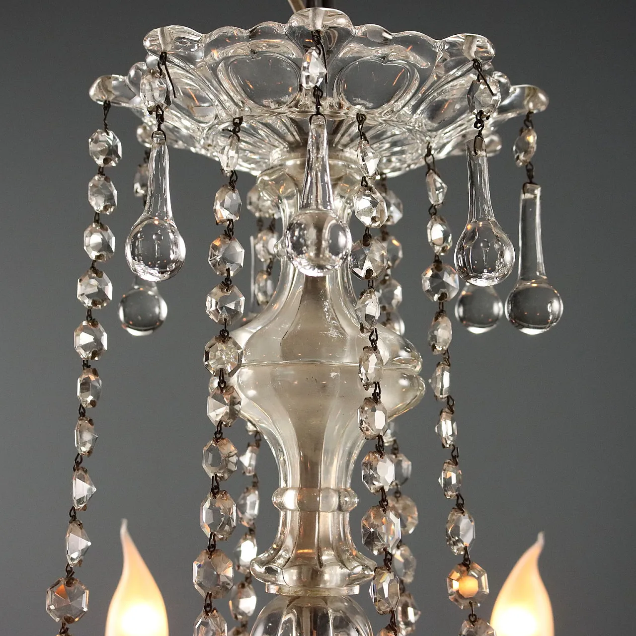 Lampadario in vetro a 6 luci, '900 7