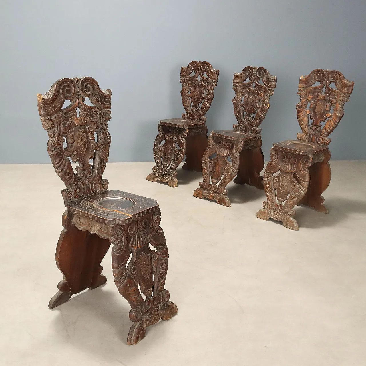 4 Sedie in stile Barocco, 19th century 1