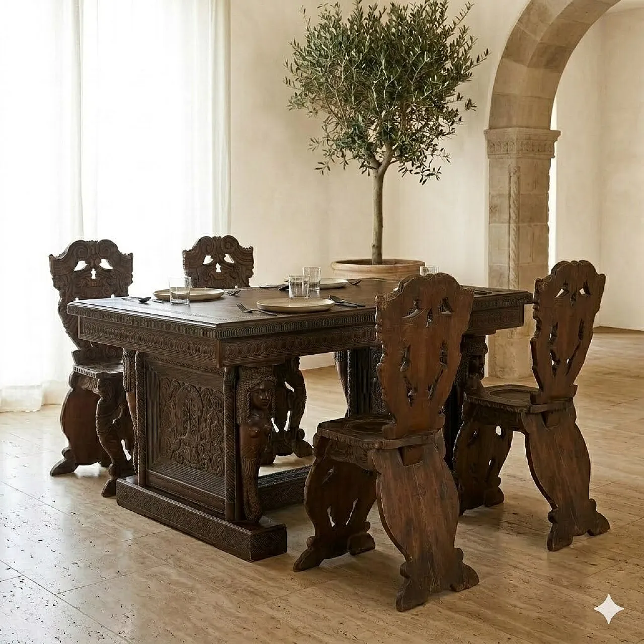 4 Sedie in stile Barocco, 19th century 2