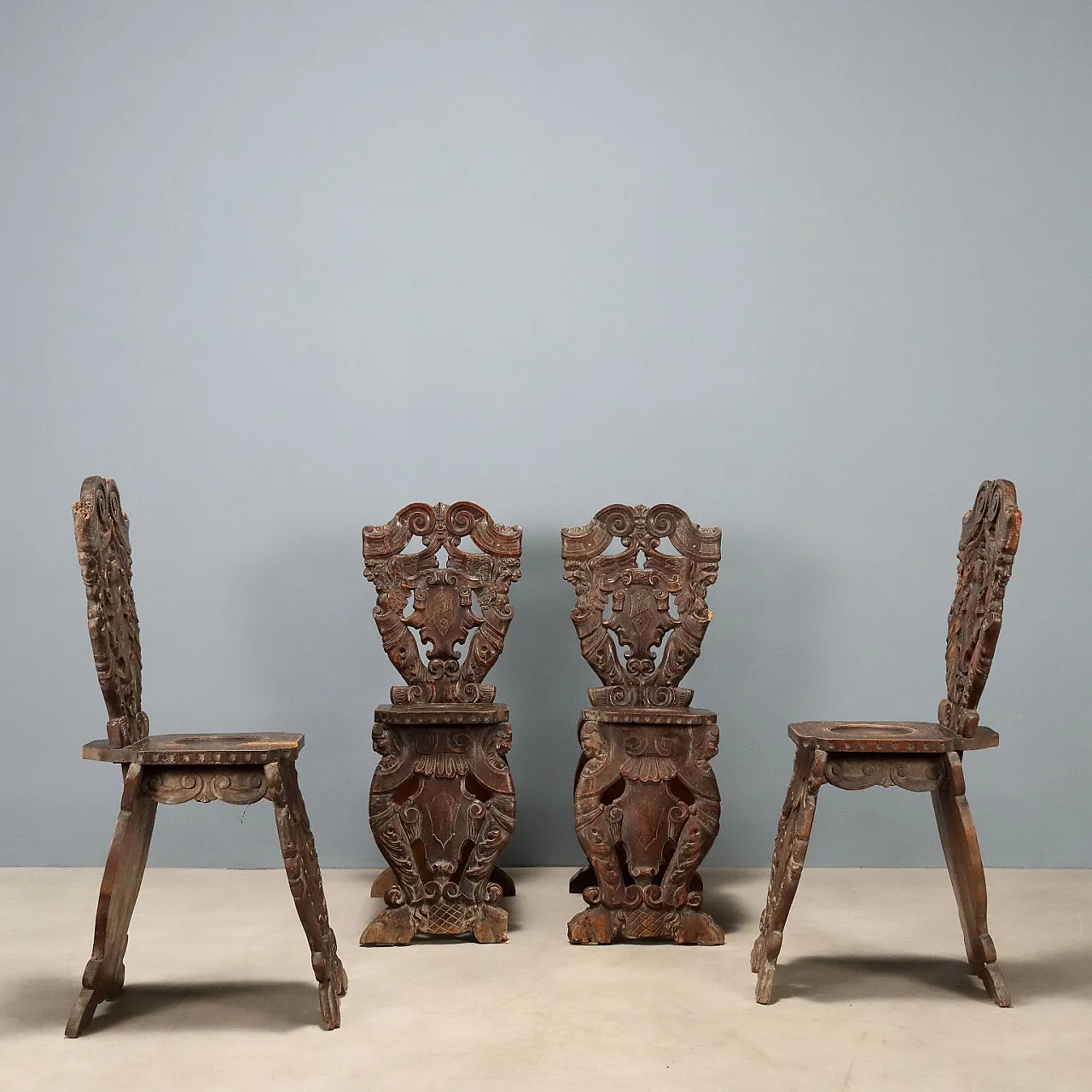 4 Sedie in stile Barocco, 19th century 4
