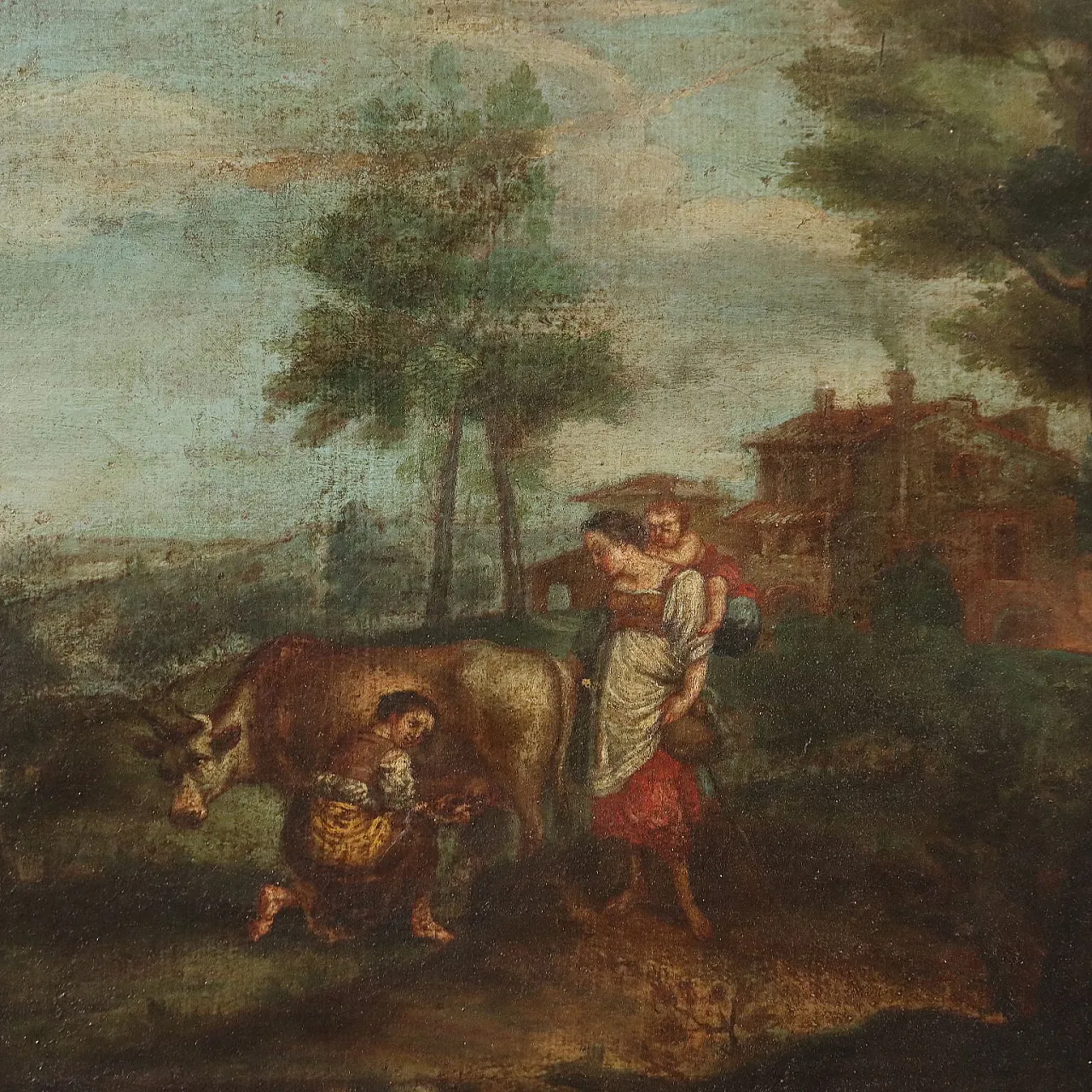Paesaggio con Figure, olio su tela, '700 5