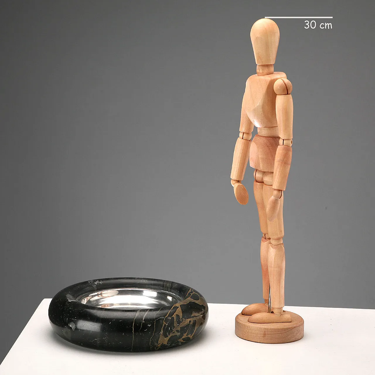 Pocket tray in black marble and silver, 20th century 2