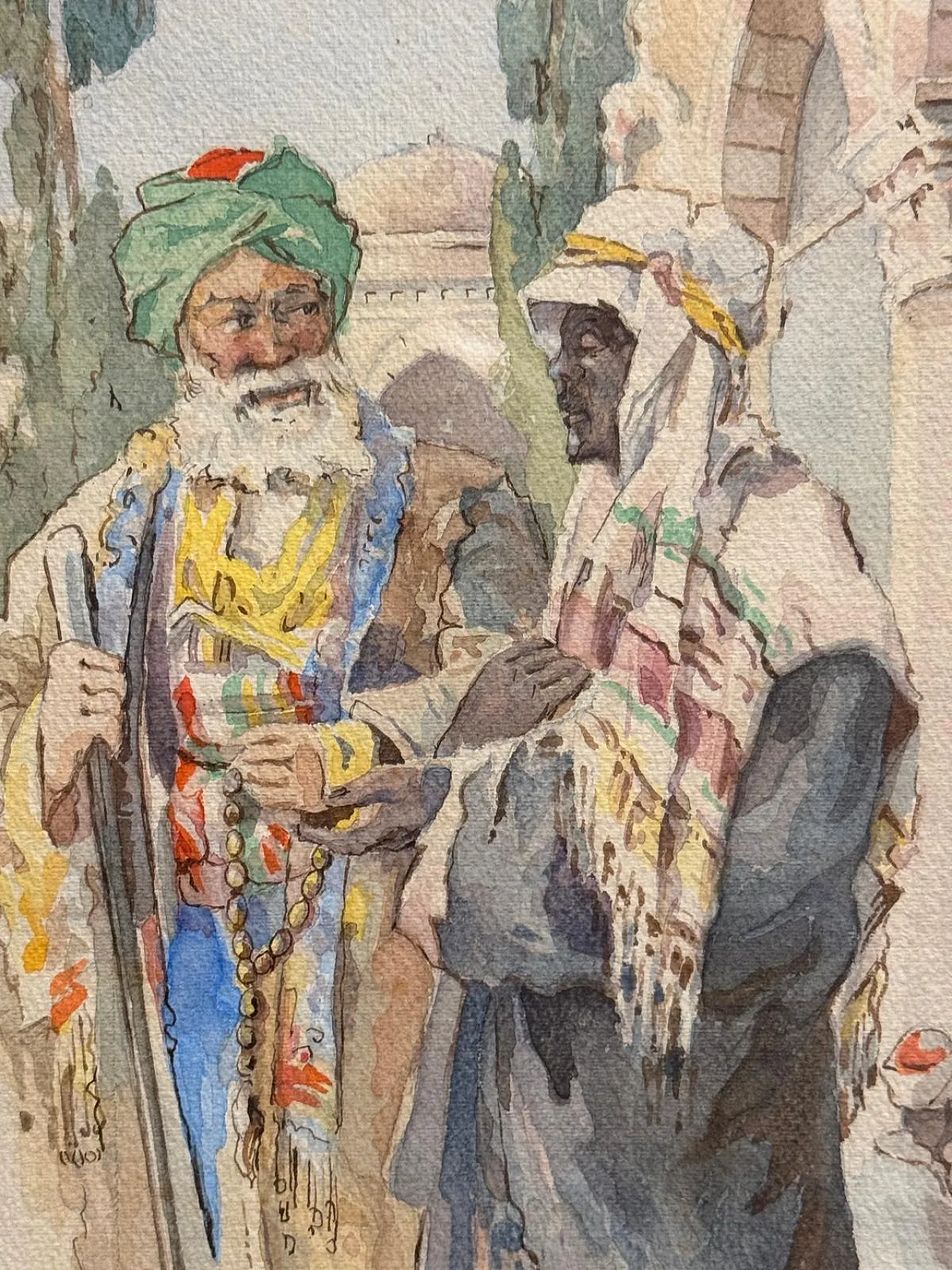 Coppia di acquerelli orientalisti firmati di Carl Werner, '800 3
