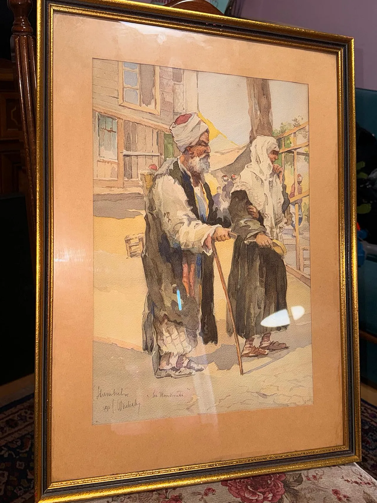 Coppia di acquerelli orientalisti firmati di Carl Werner, '800 11