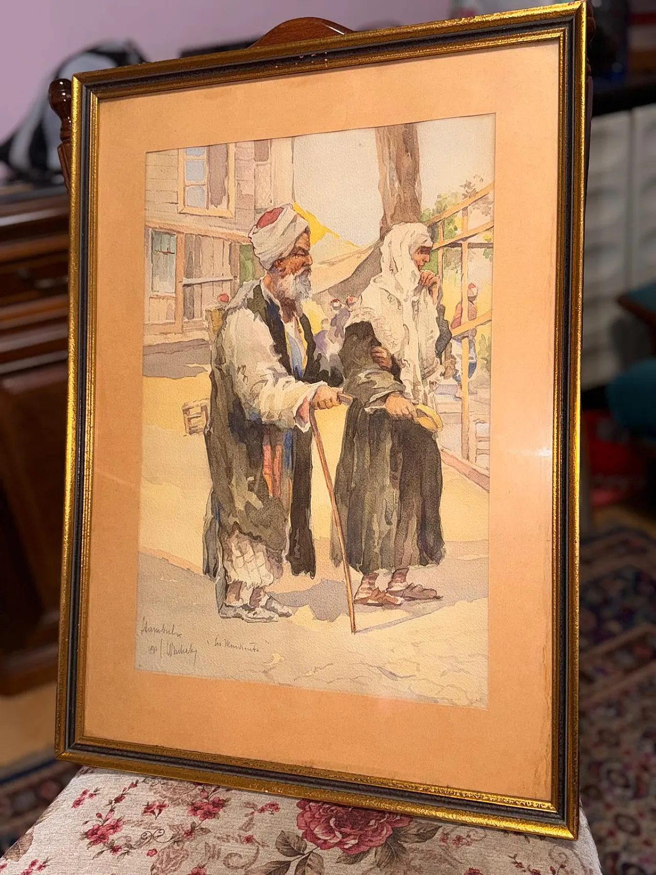 Coppia di acquerelli orientalisti firmati di Carl Werner, '800 13