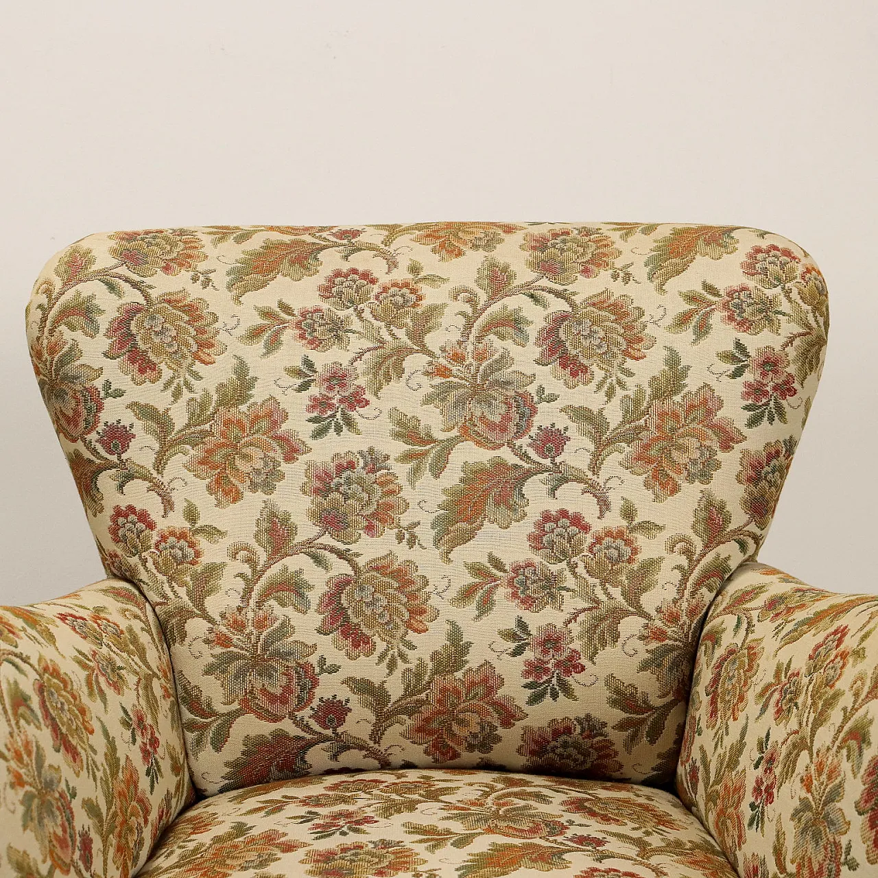 Pair of armchairs with jacquard fabric, 20th century 5