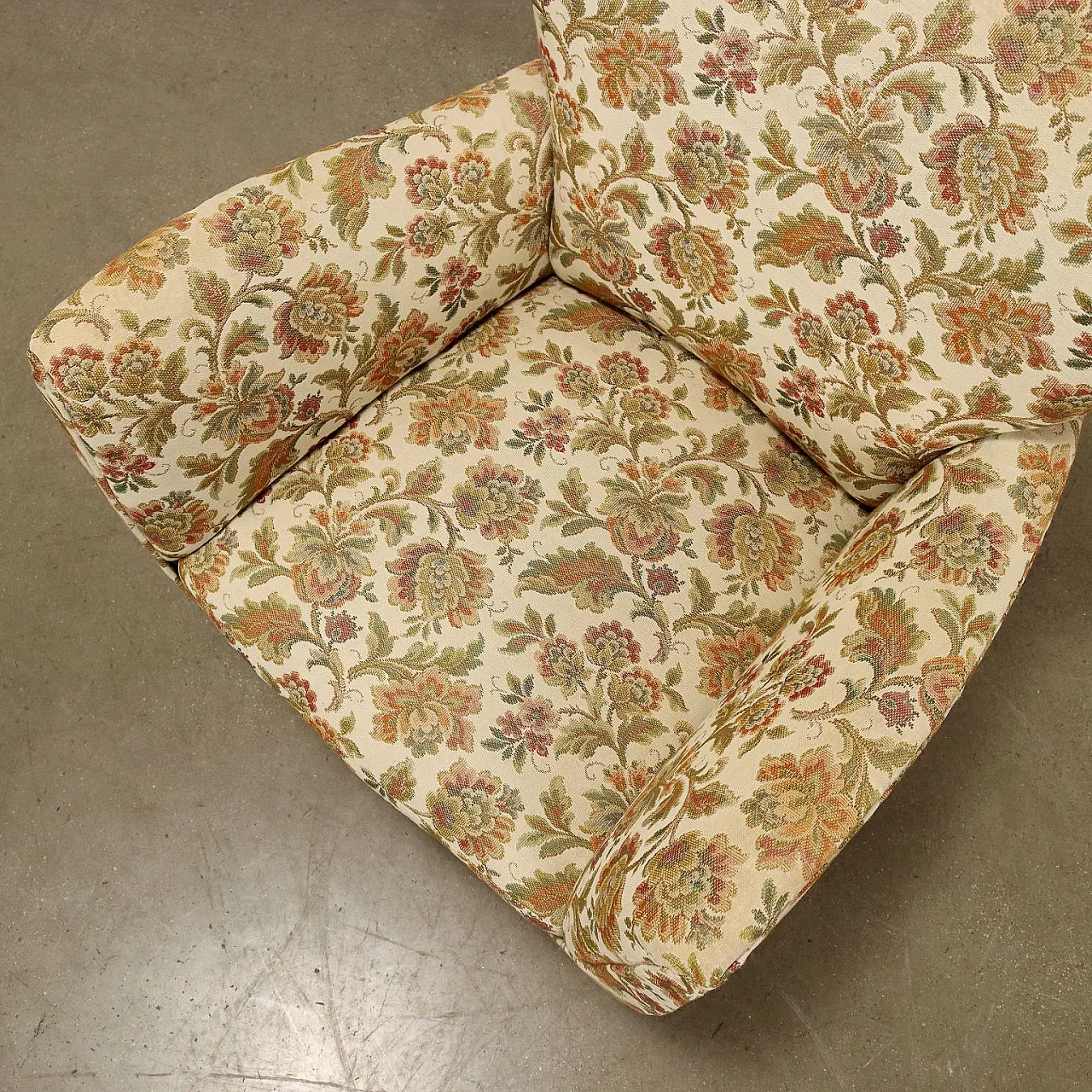 Pair of armchairs with jacquard fabric, 20th century 8