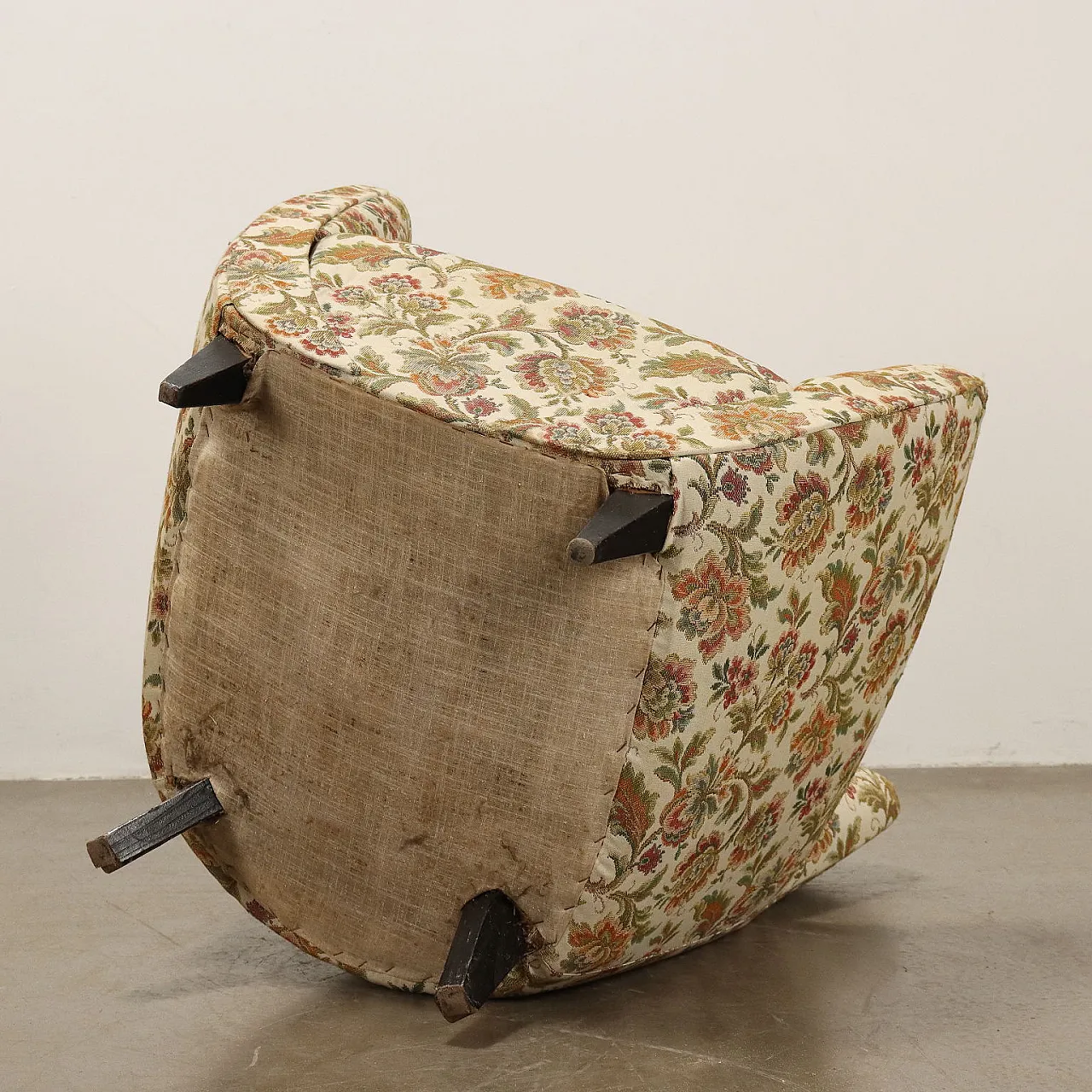 Pair of armchairs with jacquard fabric, 20th century 10