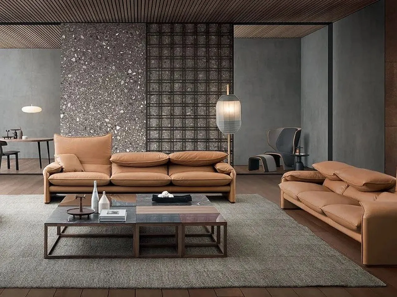Maralunga sofa by Cassina leather, 2000s 3