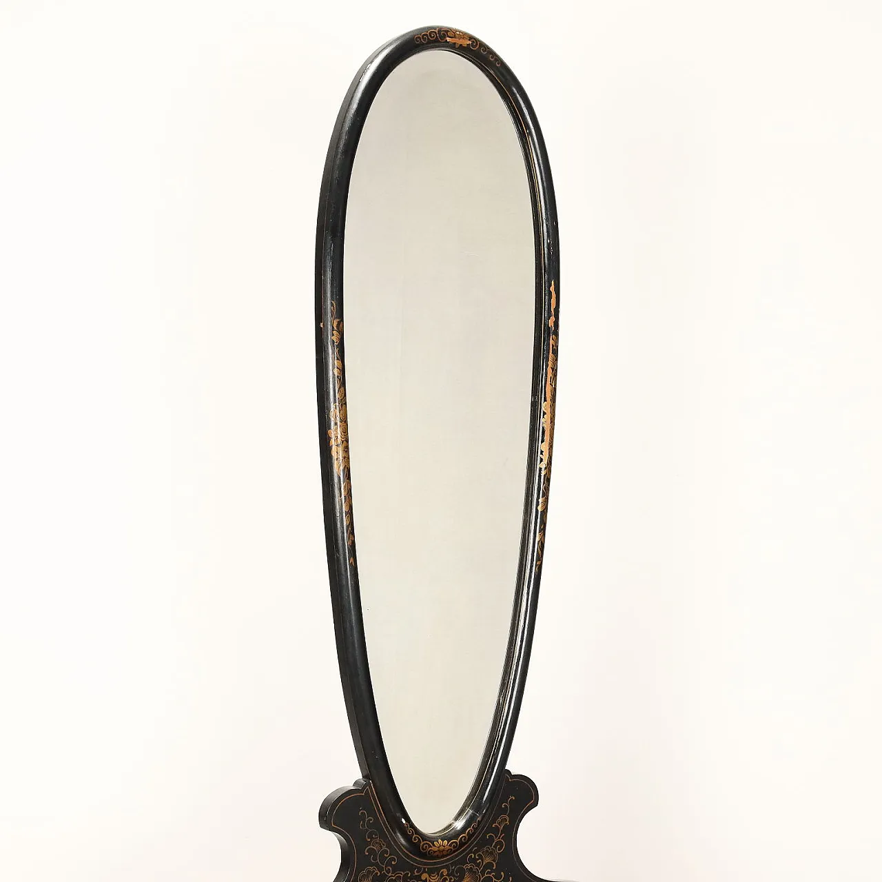 Chinoiserie style vanity showcase demi lune with mirror, 20th century 5