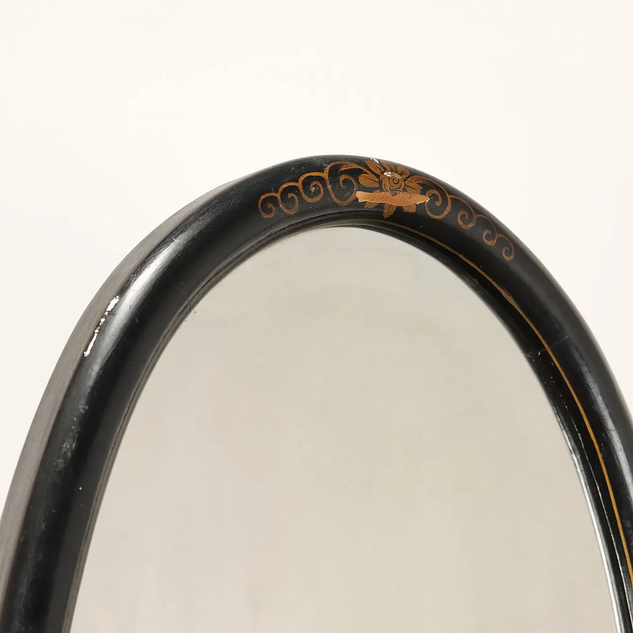 Chinoiserie style vanity showcase demi lune with mirror, 20th century 6