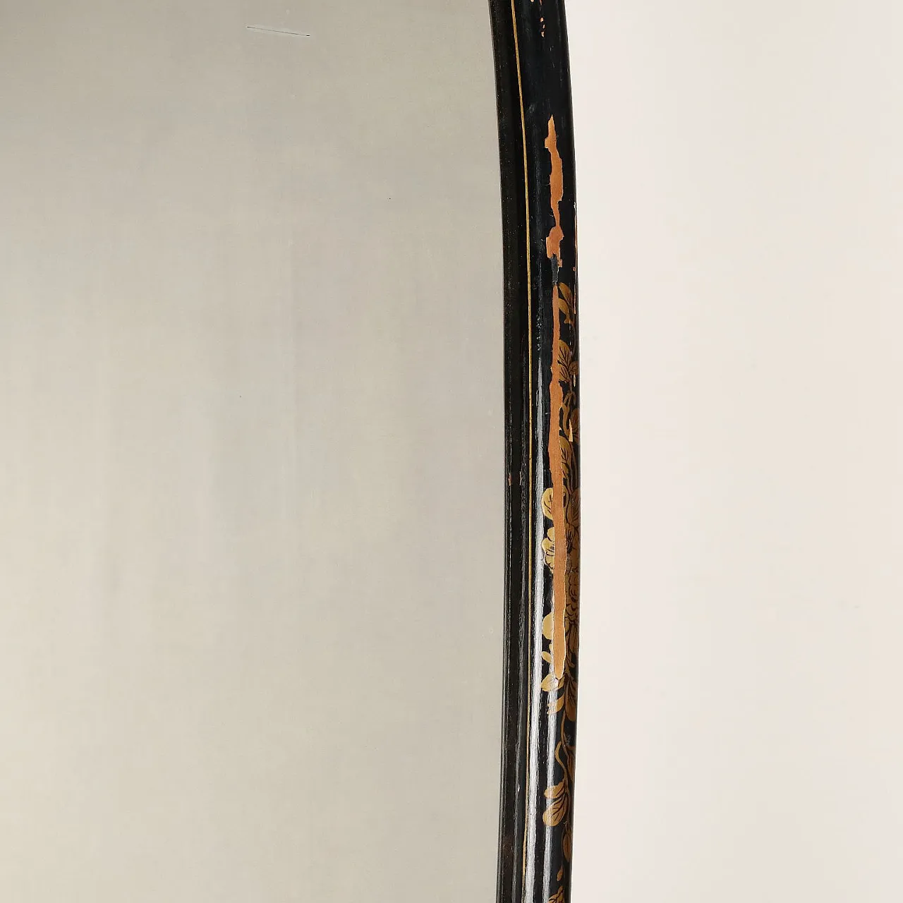 Chinoiserie style vanity showcase demi lune with mirror, 20th century 7