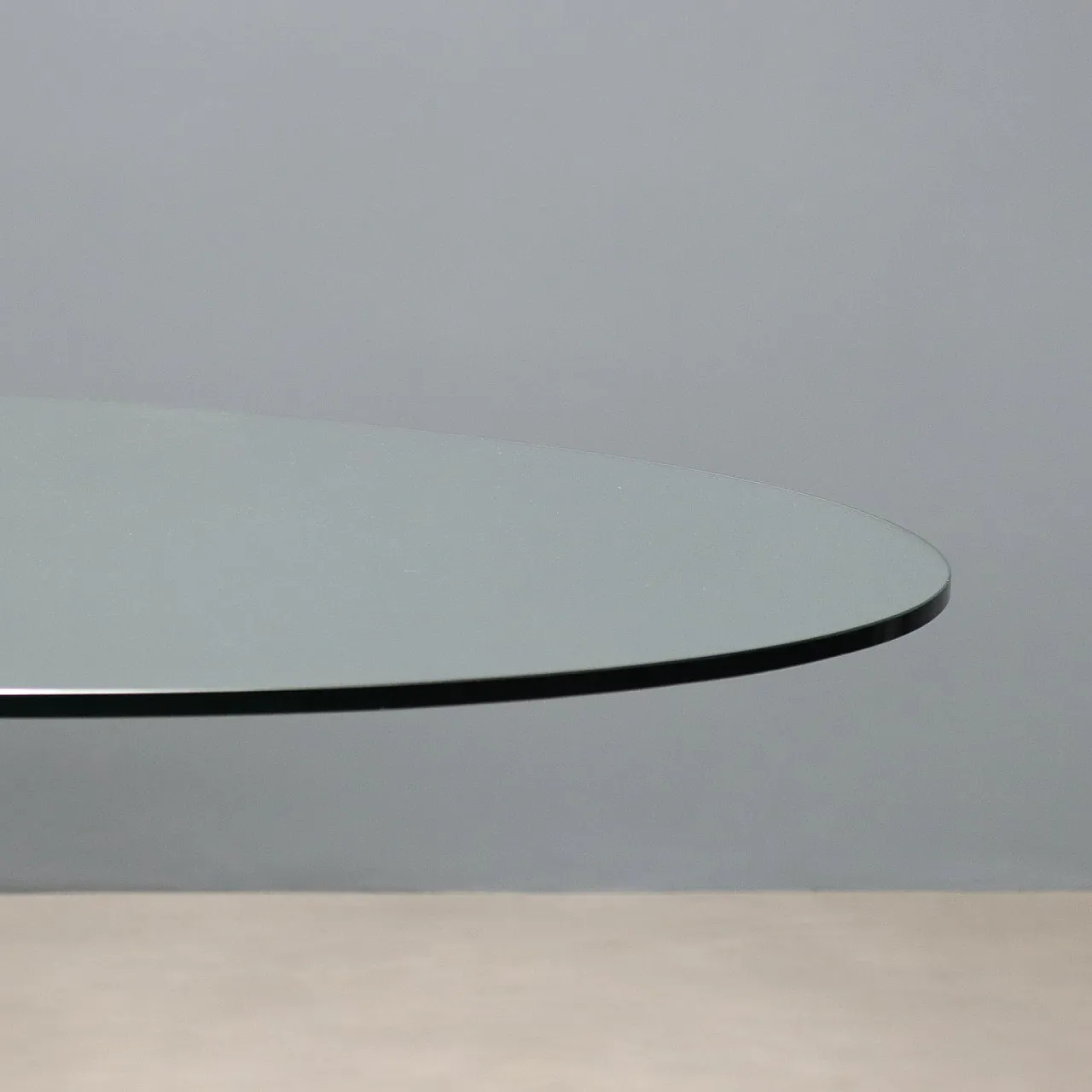 Table with glass top and stamped steel base, 20th century 7