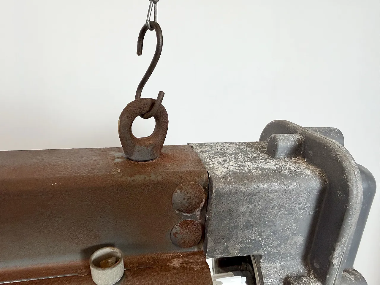 Grey Industrial Hanging Tube Light from Elektrosvit, 1970s 9