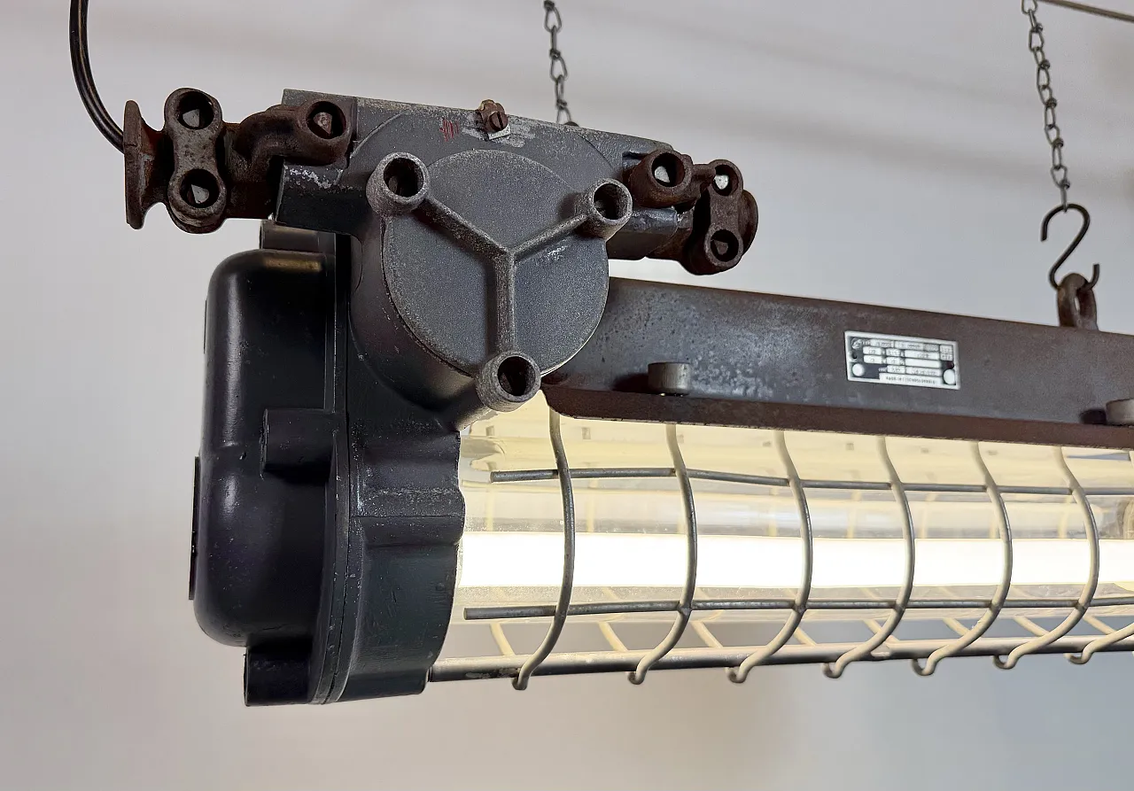 Grey Industrial Hanging Tube Light from Elektrosvit, 1970s 15