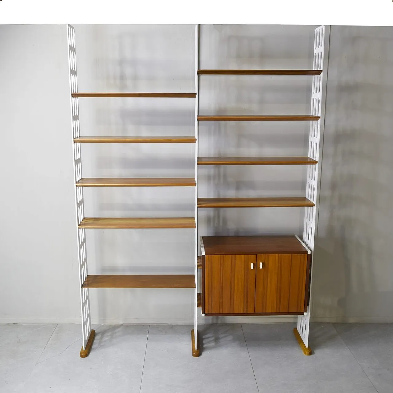 Libreria Misia Arte Mid-Century in teak e metallo laccato, anni '60 3