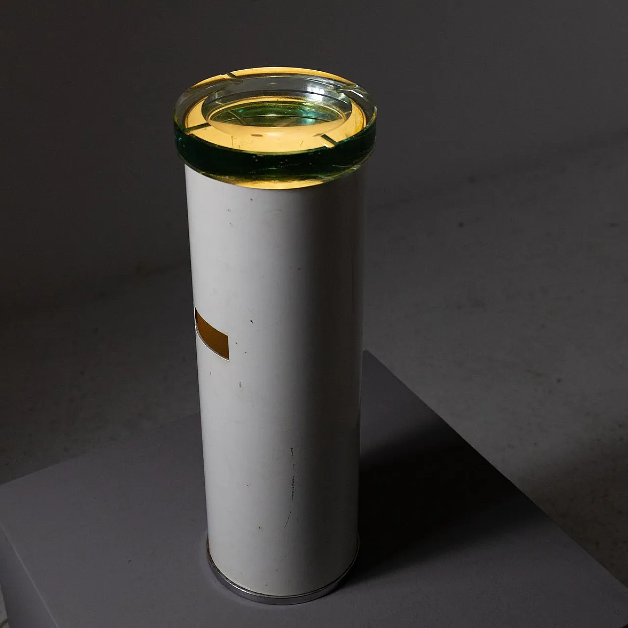Luminous metal and glass ashtray, 1950s 10