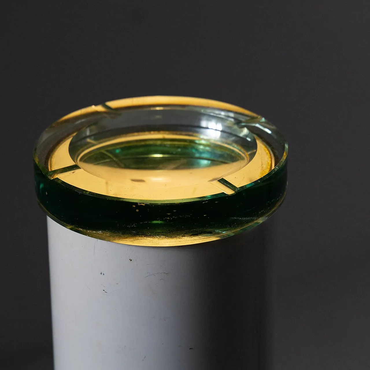 Luminous metal and glass ashtray, 1950s 11