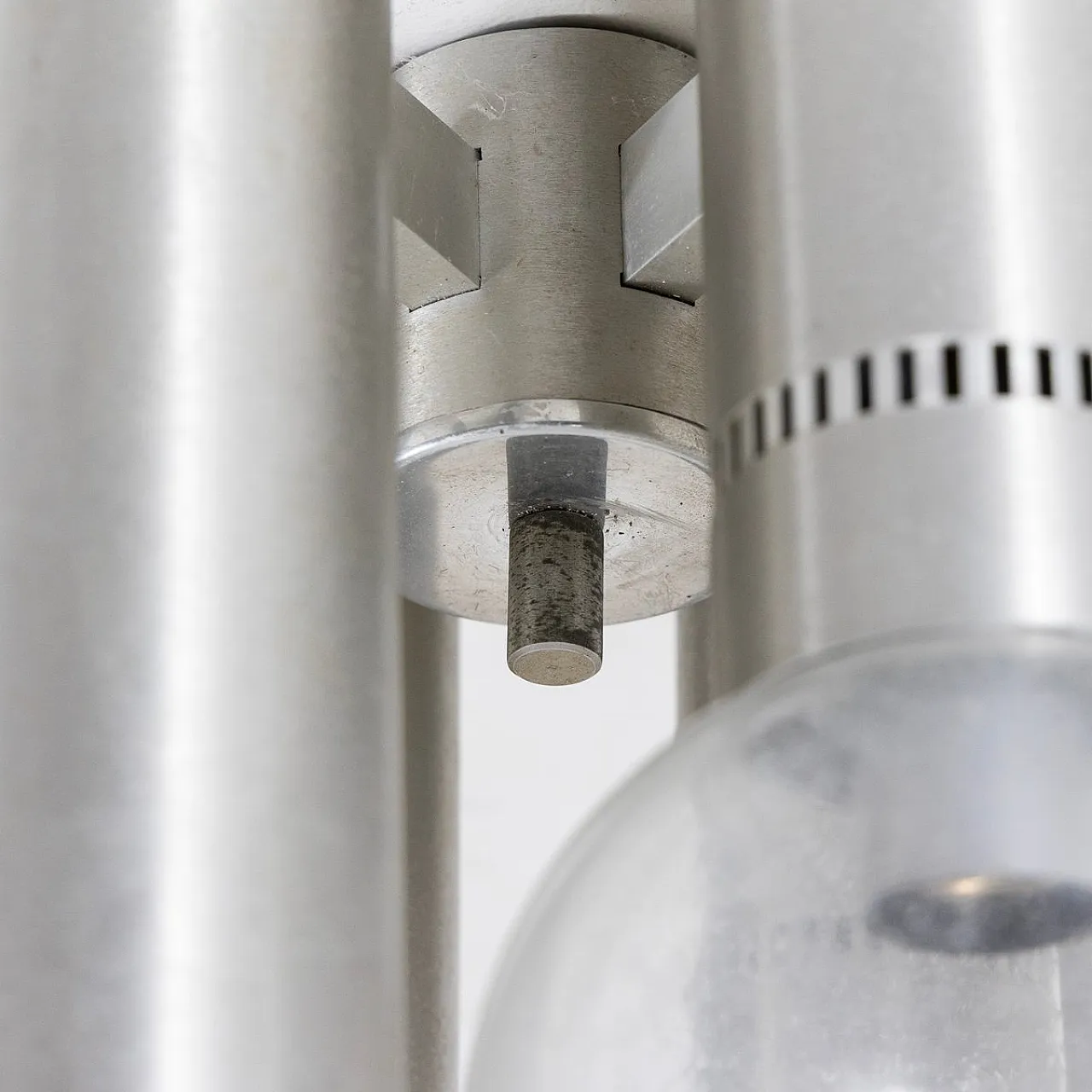 Lampadario a 6 luci in metallo e vetro, anni '70 8