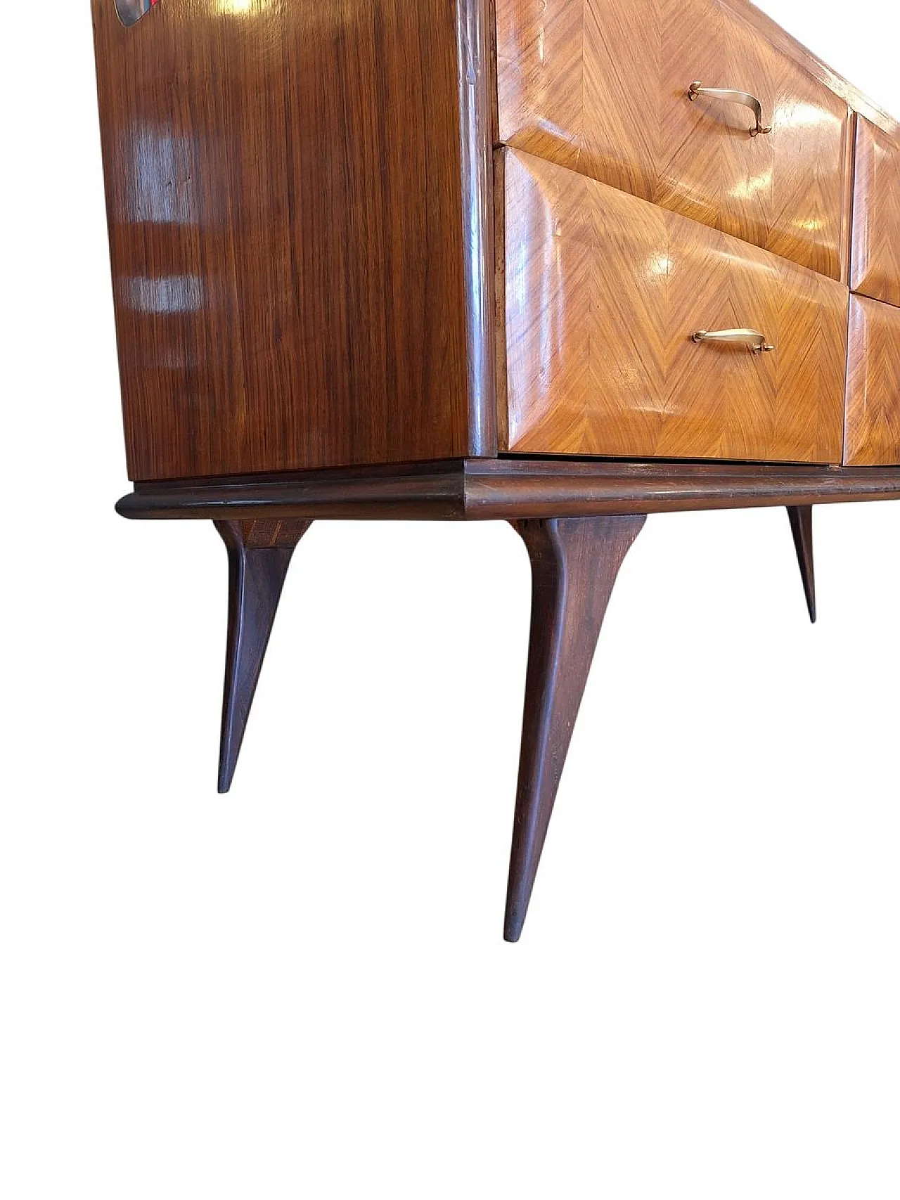 4-Drawer chest of drawers with glass shelf, 1950s 7