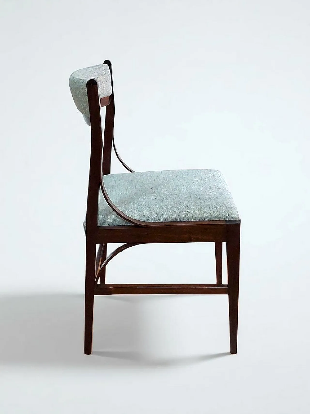4 Wooden and fabric dining chairs, 1950s 3