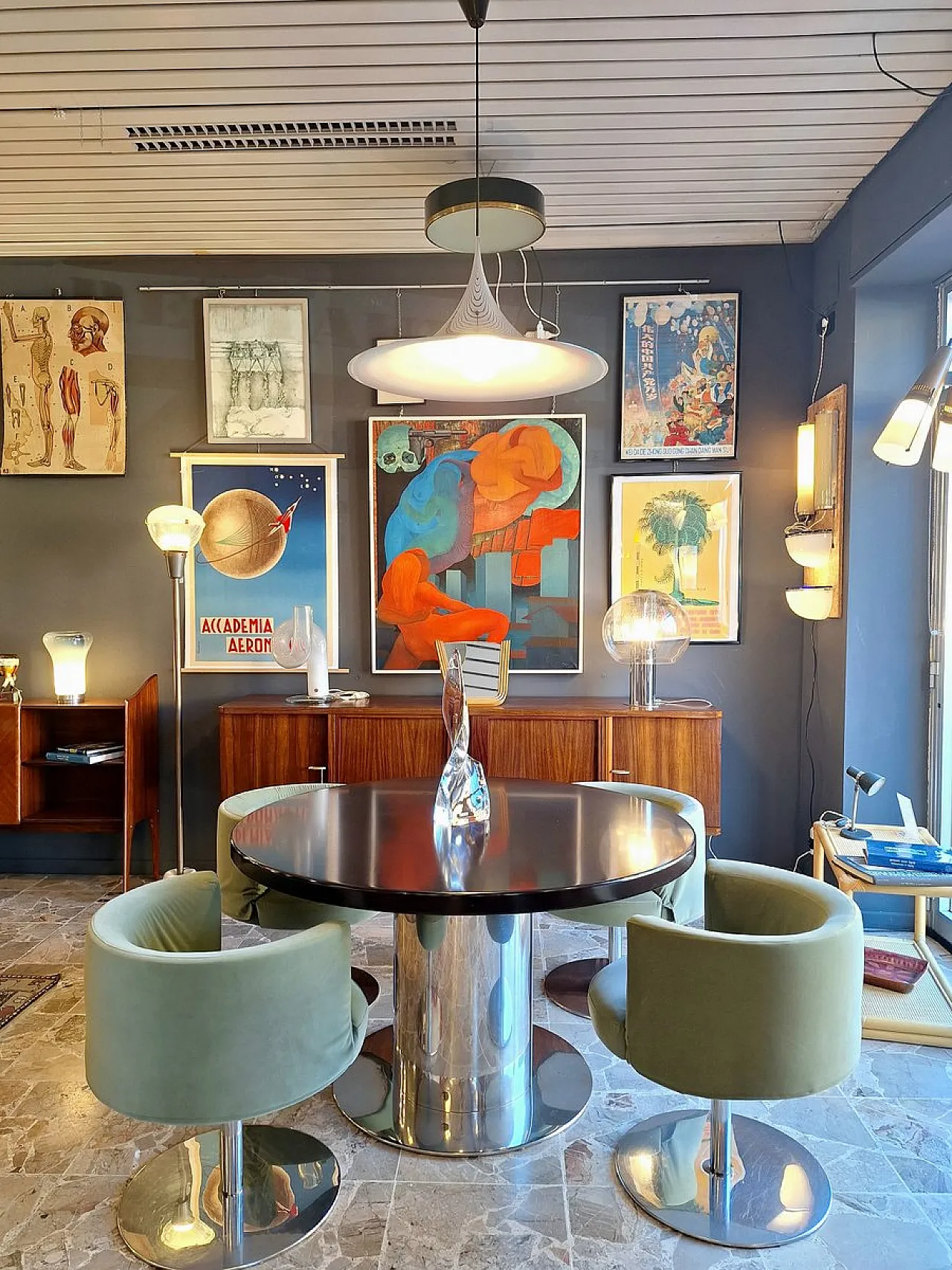 Chrome pendant lamp by Bonderup & Thorup for Fog & Morup, 1970s 6