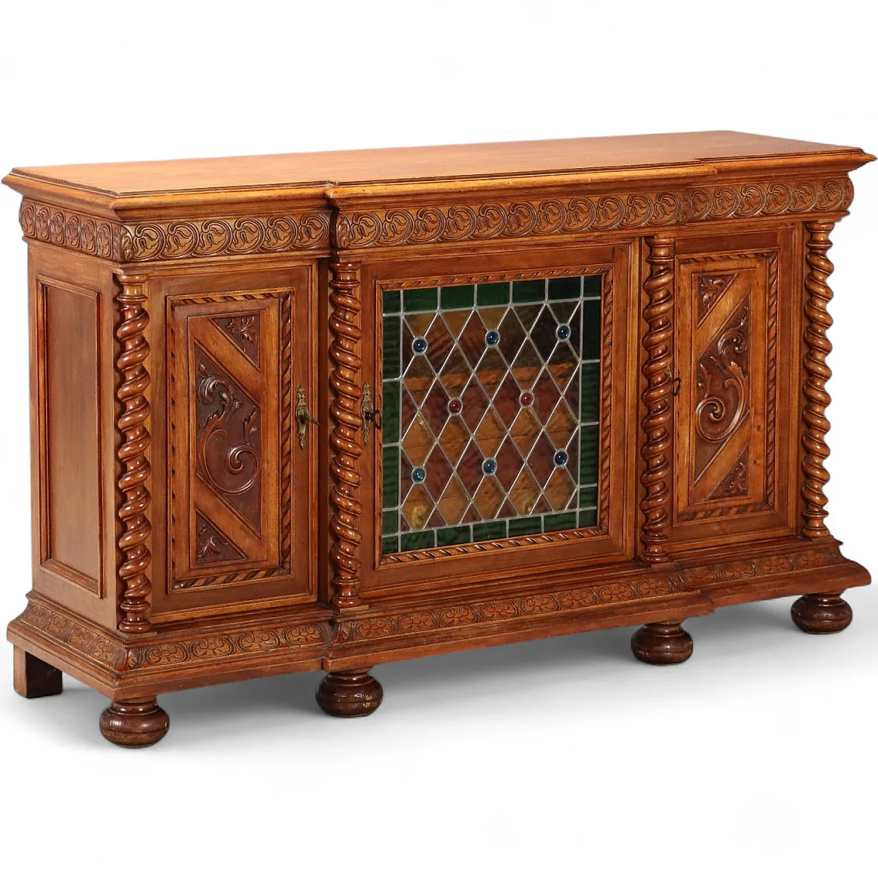 Credenza in stile Neobarocco in noce, tardo '800 11